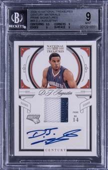 2009-10 Panini National Treasures Century Materials Prime Signatures #68 D.J. Augustin Signed Patch Card (#1/1) - BGS MINT 9/BGS 10